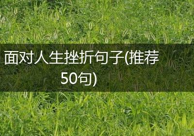 面对人生挫折句子(推荐50句)