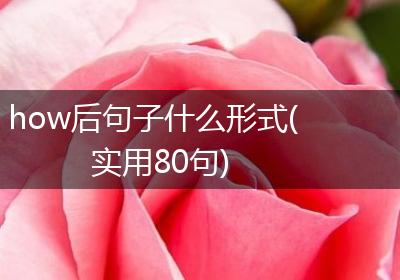 how后句子什么形式(实用80句)