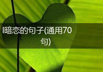 l暗恋的句子(通用70句)