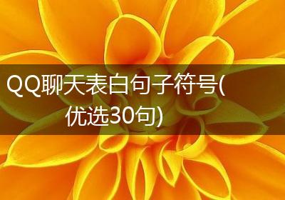 QQ聊天表白句子符号(优选30句)