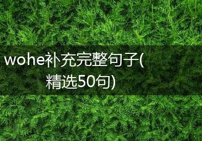 wohe补充完整句子(精选50句)