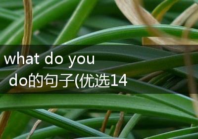 what do you do的句子(优选140句)