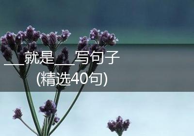 ___就是___写句子(精选40句)