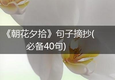 《朝花夕拾》句子摘抄(必备40句)