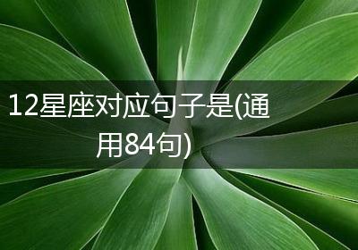 12星座对应句子是(通用84句)