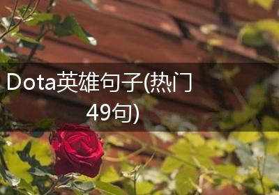 Dota英雄句子(热门49句)