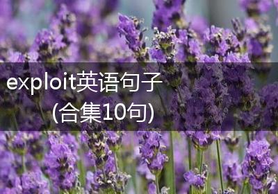exploit英语句子(合集10句)