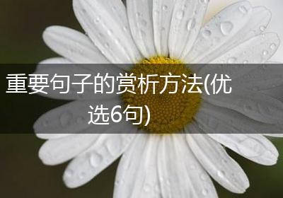 重要句子的赏析方法(优选6句)