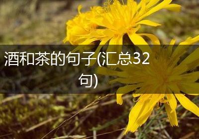 酒和茶的句子(汇总32句)