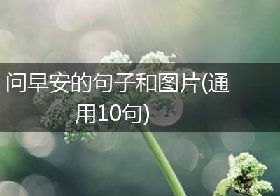 问早安的句子和图片(通用10句)
