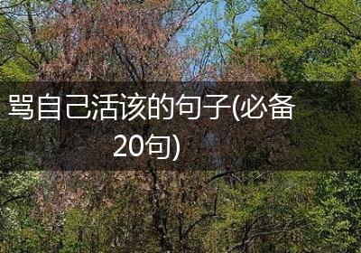 骂自己活该的句子(必备20句)