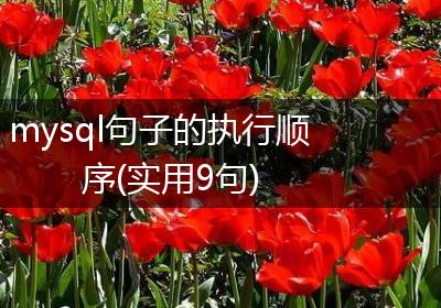 mysql句子的执行顺序(实用9句)