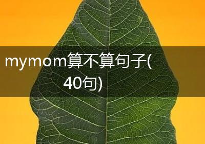 mymom算不算句子(40句)