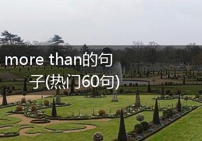 more than的句子(热门60句)