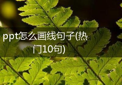ppt怎么画线句子(热门10句)
