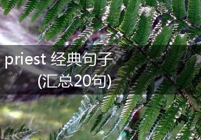 priest 经典句子(汇总20句)