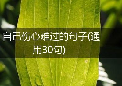 自己伤心难过的句子(通用30句)