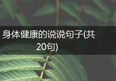 身体健康的说说句子(共20句)