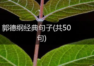 郭德纲经典句子(共50句)