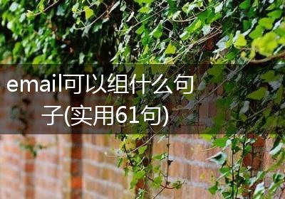 email可以组什么句子(实用61句)