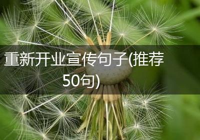 重新开业宣传句子(推荐50句)