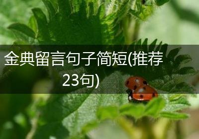 金典留言句子简短(推荐23句)