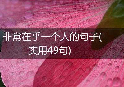 非常在乎一个人的句子(实用49句)