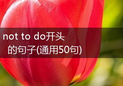 not to do开头的句子(通用50句)