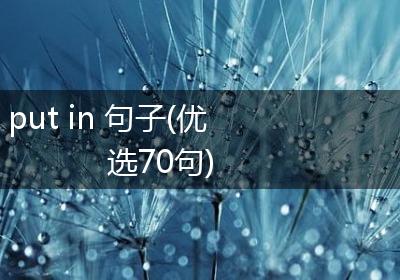 put in 句子(优选70句)