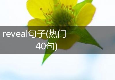 reveal句子(热门40句)