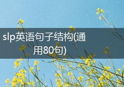 slp英语句子结构(通用80句)