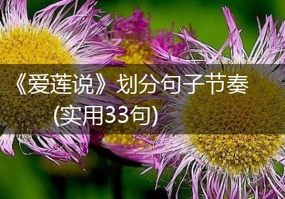 《爱莲说》划分句子节奏(实用33句)