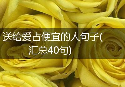 送给爱占便宜的人句子(汇总40句)