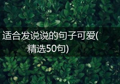 适合发说说的句子可爱(精选50句)