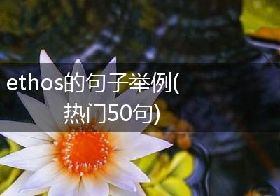 ethos的句子举例(热门50句)