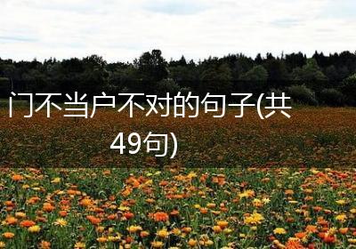 门不当户不对的句子(共49句)