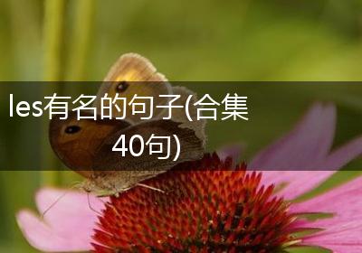 les有名的句子(合集40句)