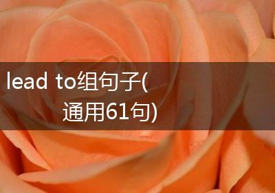 lead to组句子(通用61句)