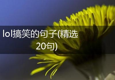 lol搞笑的句子(精选20句)