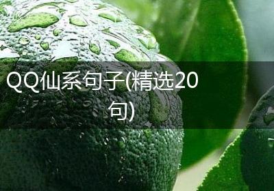 QQ仙系句子(精选20句)
