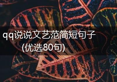 qq说说文艺范简短句子(优选80句)
