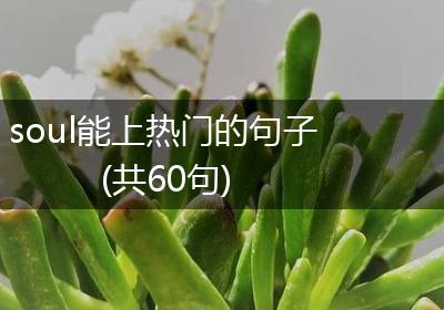 soul能上热门的句子(共60句)