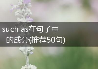 such as在句子中的成分(推荐50句)
