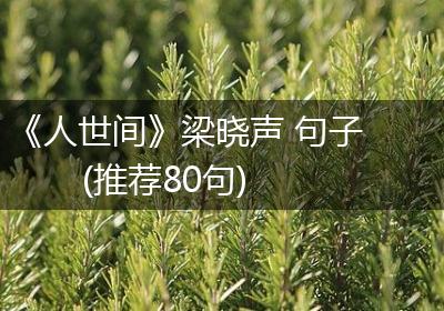 《人世间》梁晓声 句子(推荐80句)