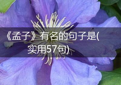 《孟子》有名的句子是(实用57句)
