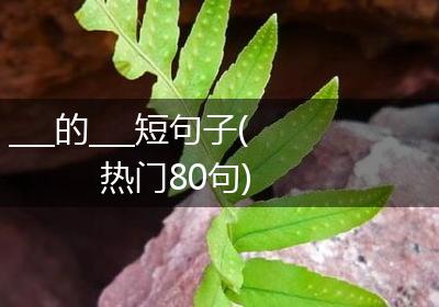 ___的___短句子(热门80句)