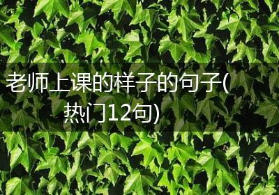 老师上课的样子的句子(热门12句)