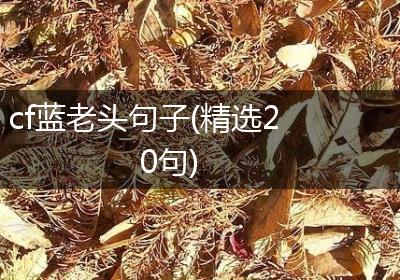 cf蓝老头句子(精选20句)