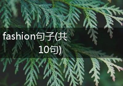 fashion句子(共10句)