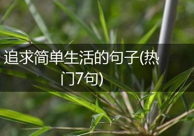追求简单生活的句子(热门7句)